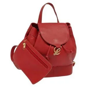 LOEWE Backpack Leather Red Gold Auth sw283 Loewe Anton Sling Backpack in Red Calfskin Leather ref  main image 2